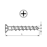 PARTICLE BOARD SCREW CSK NIB PH Z/Y 4.2MM X 51MM BOX OF 1000
