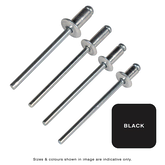 RIVET ALUMINIUM-STEEL AS 4-4 BLACK 3.2 X 9.6MM BOX OF 1000